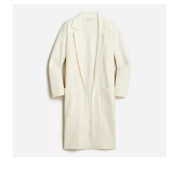 JCrew Ella Open Front Long Sweater Blazer XS Ivory - Picture 1 of 1